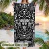 Gothic Moth Skulls Theme Quick Dry Beach Towel Custom Name Text Print Large Sand Resistant Towel Beach Vacation