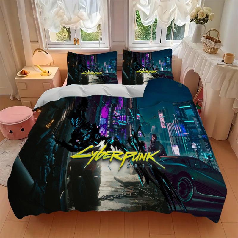 3Pcs Cyberpunk Future Cityscape Bedding Sets For All Sizes New 3D Printed Bed Cover Comforter Duvet Cover Pillowcase Bedroom Decoration