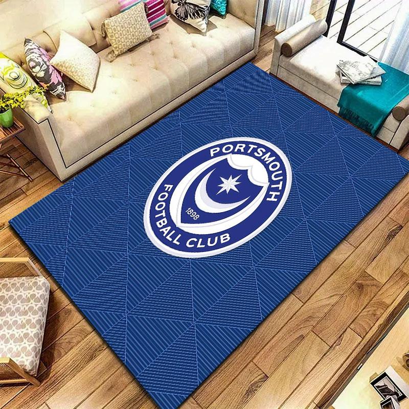 Portsmouth Football Club Carpet Rug for Living Room Bedroom Home Sofa Decoration,Kids Play Non-slip Floor Mat