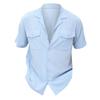 Men'S Casual Lapel Beach Holiday Wear Fashion Shirt Short-Sleeved Shirt
