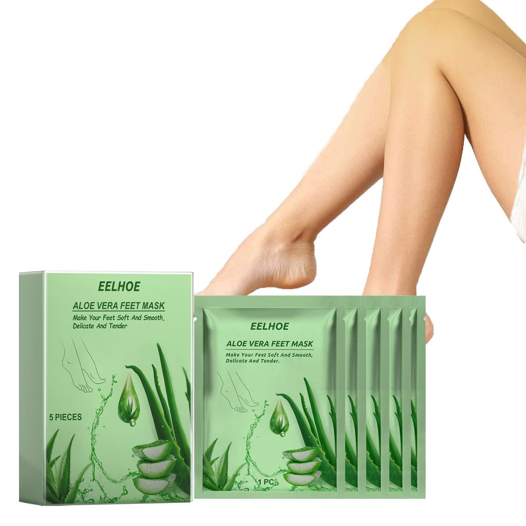 Aloe Vera Føtter Maske Fuktighetsgivende Eksfolierende Føtter Maske Anti Tørkende Sprekkfjerner Død Hud Hydrerende Fot Hudpleie Fotmaske