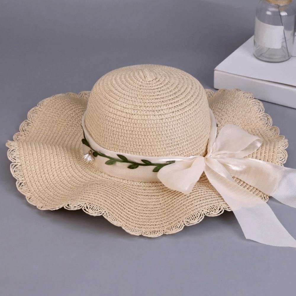 Boho Bow Straw Hat Colorful Women's Sun Hat Sweet Weave Hat  Summer