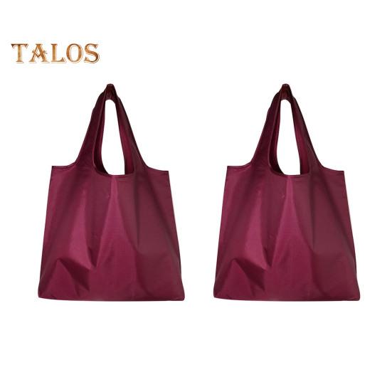 

2 шт. Складная сумка для покупок, большая вместимость 25 кг, однотонная, многоцелевая, многоразовая, держатель для продуктовых сумок, сумки-тоут вино красного