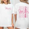 Coquette Bow Shirt Class of 2026 Graphic Tshirt Senior Girl Senior Mom Crew Tee Graduation High Quality Cotton Shortsleev