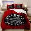 Toronto Raptors Kräftiges Schwarzes Emblem Bettwäsche(1 Bettbezug + 2 Kissenbezüge, ohne Füllung)Weiche und bequeme Bettbezug und Kissenbezug Bettwäsche-Set