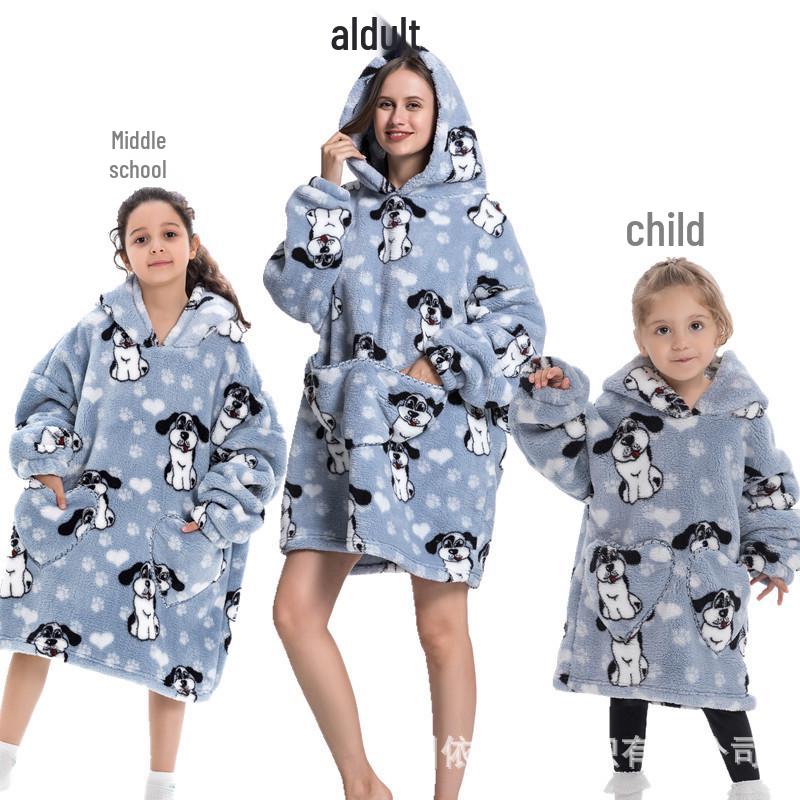 2023 Hooded Oversized Flannel Blanket Clothing for Men & Women – Extended Length for Warmth