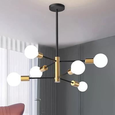Nové Elegantní Moderní Černé Sputnik Lustry s Ohromujícím LED Osvětlením - Šik Interiérová Svítidla s 4/6/8 Světly - Elegantní Pe