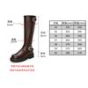 Cowhide~ Leather Boots Women's Small Brown Boots Autumn and Winter Boots Skinny Tall Boots Thick-soled Knight Boots