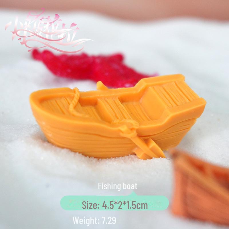 DIY Jiangnan Boat Micro Landscape Ornament - Chinese Handicraft for Fish Tank Decoration