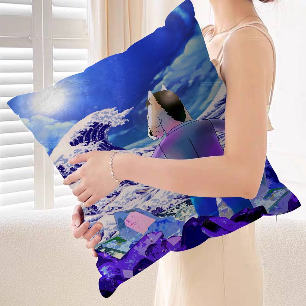 B-Bojack Print Anime Pillow Anime Pillow Sofa Bed Head Pillow Cover Cushion Cover 45x45 Cm Fashion