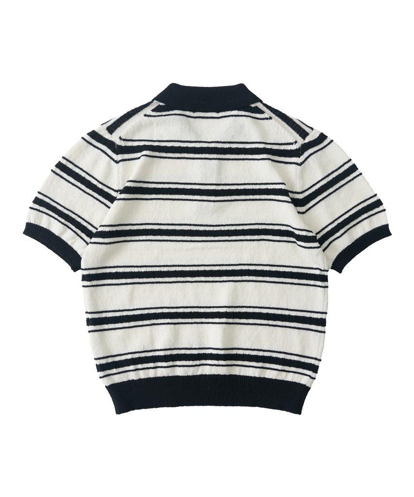 ANALOG MOOD Modern Striped Short Sleeve Knit (Ivory)