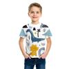 2025 Sommar Barnkläder T-shirt För Pojke Djurtryck Rolig Dinosaurie Kort Ärm Flicktoppar T-shirts Tecknad Barnkläder