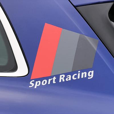 Adesivo de Carro Bokos Decalque Carro Traseiro Esportivo Para-lama Janela Traseira Universal (D/Branco)