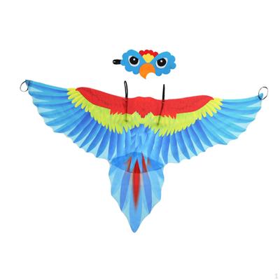 Children's Bird Costume Set Parrot Wings Cloak with Headband Kids Halloween for Party