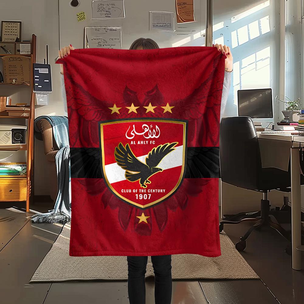 1 Stück Alahly Print Flanelldecke, Hohe Qualität für alle Jahreszeiten, Heimdekoration, Wärme und Komfort, Perfekt für Weihnachtsgeschenke
