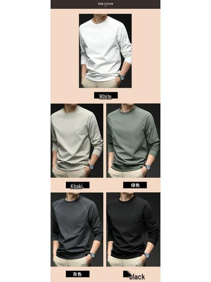 2025 Men's Winter Fleece-Lined Hoodie: Fashionable Casual Round Neck T-Shirt, Warm Base Layer