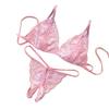 Sexy Women Sheer Lace Bandage Bra Open Crotch G-String Erotic Underwear Set