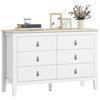 Commode 6 Drawers Storage Furniture Contemporary Style With Polyurethane Handles 120 X 40 X 78 Cm White