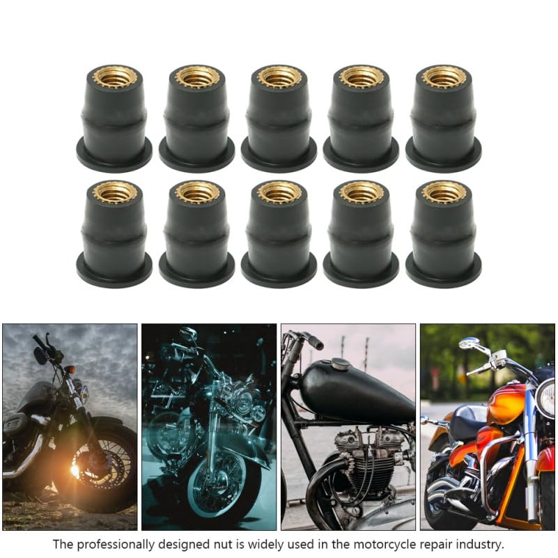M5 Rubber Well Nuts Set of 10 Metric Motorcycle Windscreen