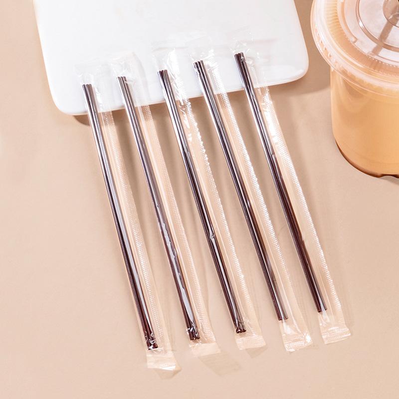 50/100/300/500pcs Brown Drinking Straws Rietjes Milk Tea Bar Party Wedding Kitchen Home Accessories Beverage Straw