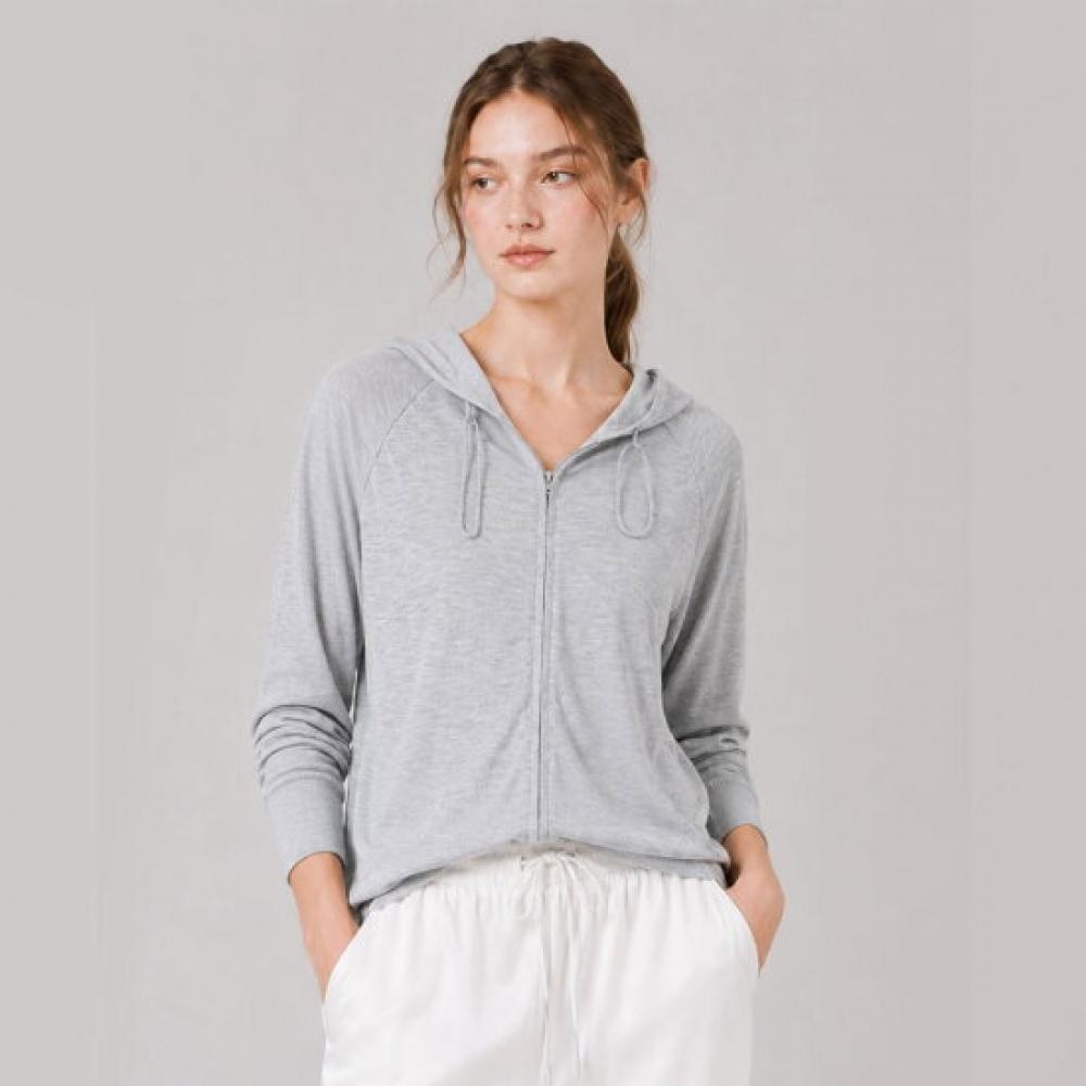 Maribon Sheer Hooded Zip Up Jumper
