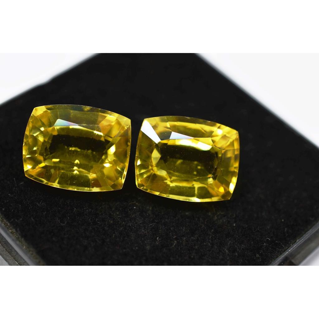 16 Ct NATURAL Sapphire Yellow CUSHION Shape   Loose Gemstone
