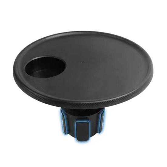 Car Table Tray with Cup Holder 360-degree Rotating Silicone Food Tray for Vehicle Portable Tea Tray for Back Seat