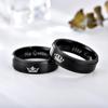 Stainless Steel Couple Ring Her King His Queen Fashion Titanium Steel Crown Ring