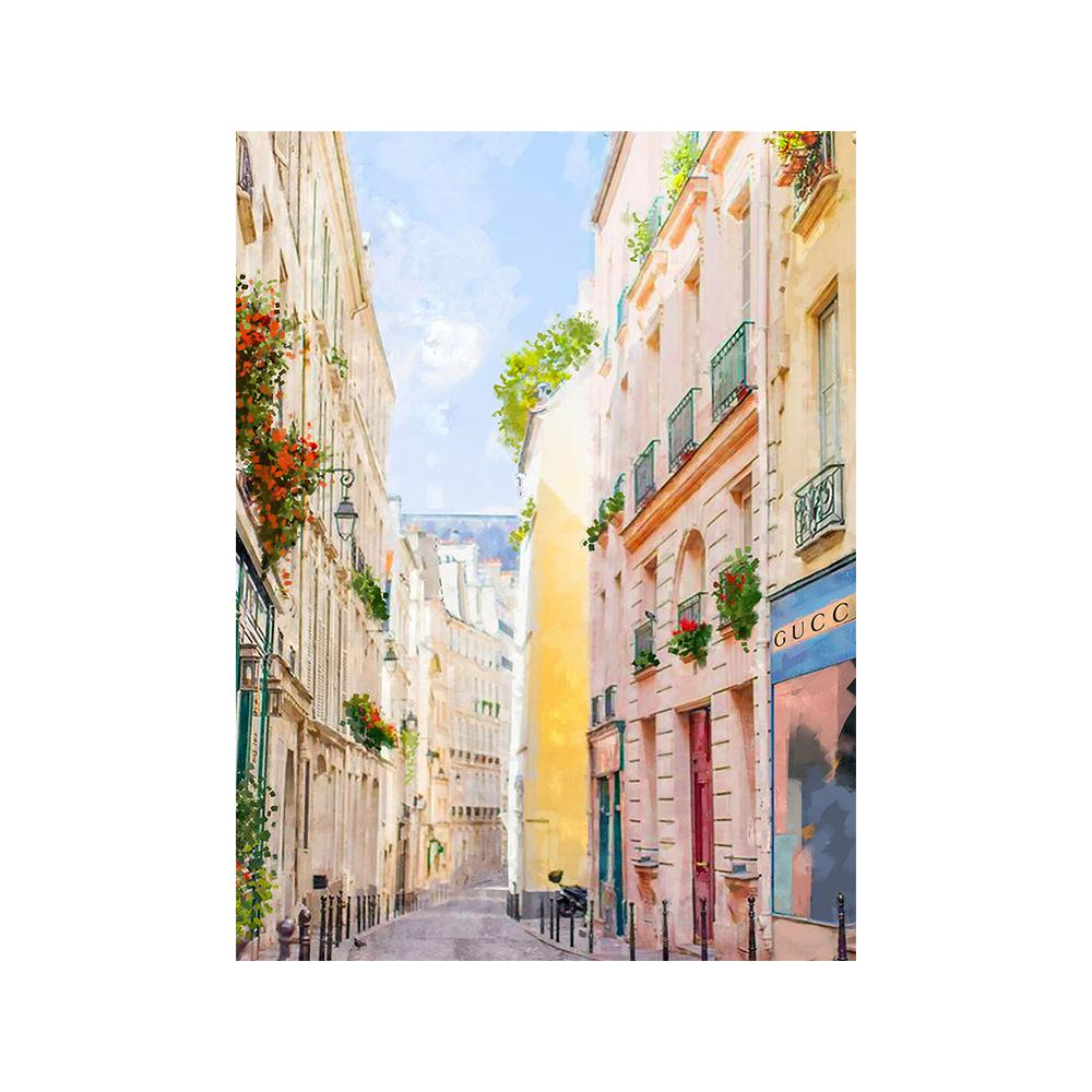 Tablou Panza Pictura Strada Florilor Fashion Arta de Perete Poster Proaspat Glam Peisaj Oras Imagine Pentru Living Decor Acasa Cuadros