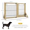 Extendable Dog Gate with Door and 2 Panels, Triangular Feet, 112-159x70 Cm, Natural Wood