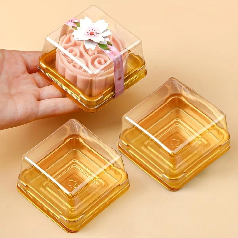 50Pcs 50/75/100g Moon Cake Boxes Sealed Cookies Storage Box Mooncake Packaging Box Pastry Display