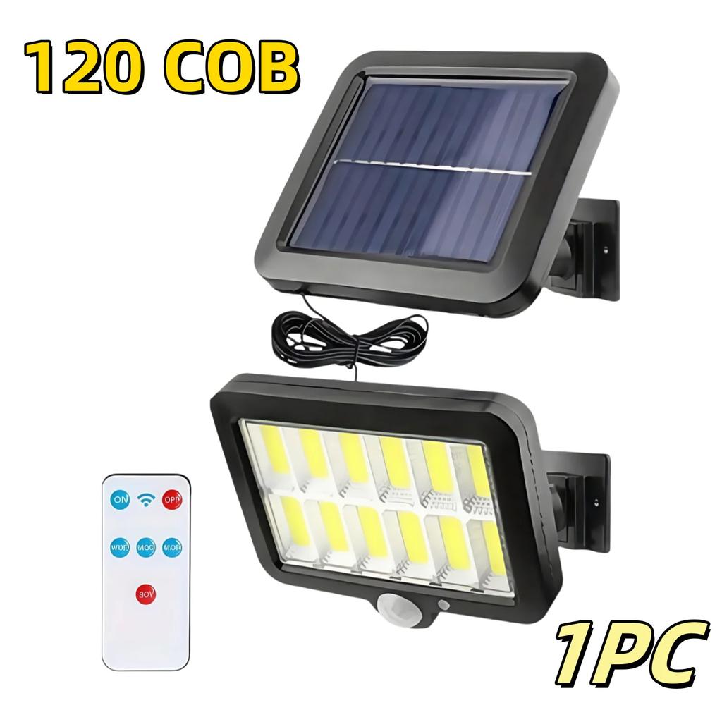 1/2/4PCS 120COB Solar Lights Outdoor with Motion Sensor 3 Modes Waterproof Solar Street Lights for Garden Patio Garage Wall Lamp