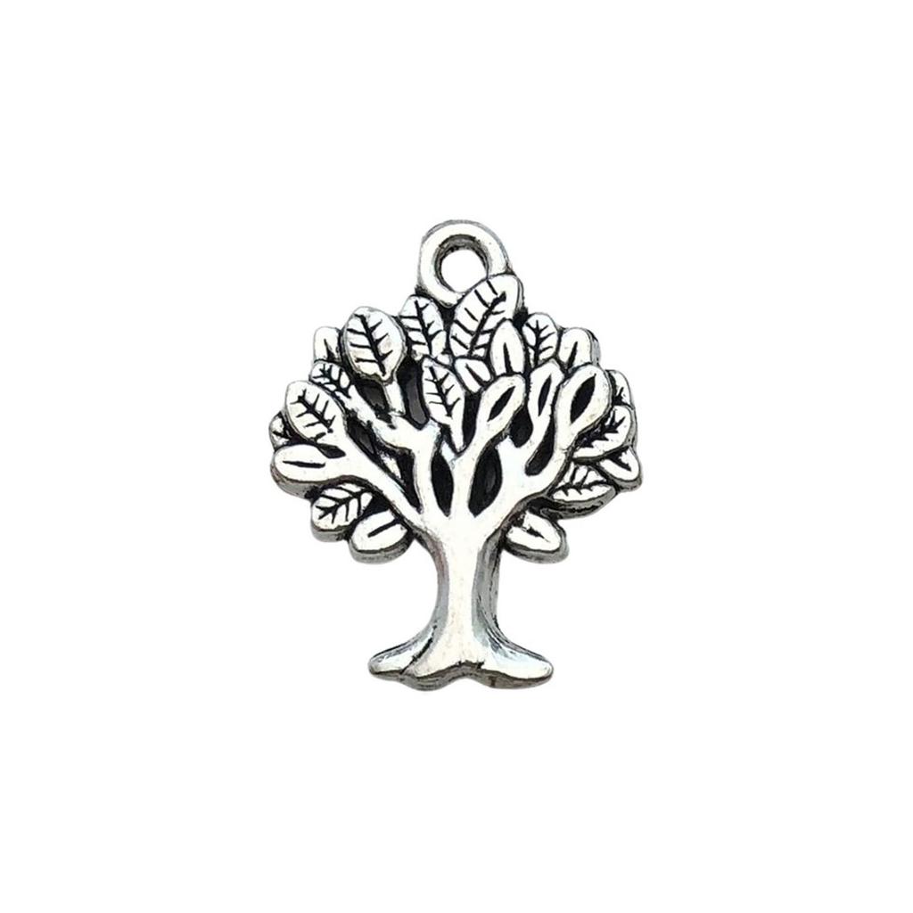 Ancient Silver Plant Small Pendant Hollow Tree Of Life Alloy Accessories Handmade Beaded DIY Material Jewelry