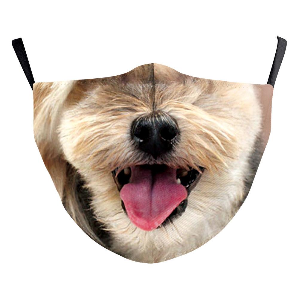 Animal Puppy Funny Mouth Anti-Haze Dustproof Adult Digital Print Protective Mask