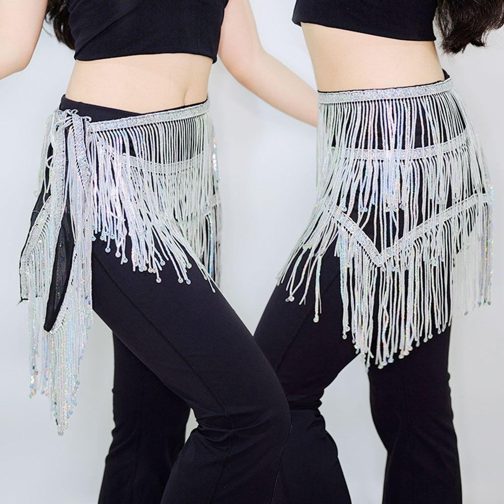 Fashion Tassel Belly Dance Hip Scarf Sequins Crochet Waist Chain Bohemian Women Belt Skirt Dance