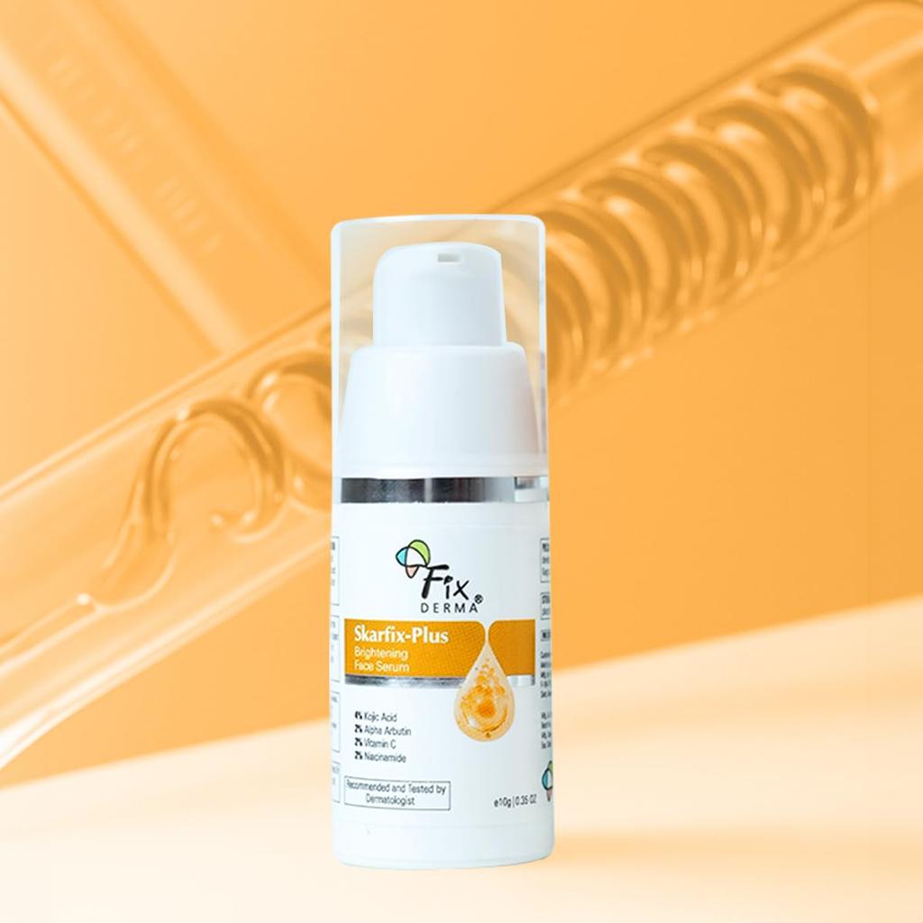 Fixderma Skarfix Plus 4% Kojisäure Gesichtsserum | 2% Alpha-Arbutin, 2% Niacinamid, 2% Vitamin C Serum | Reduziert dunkle Flecken | Bekämpft Pigmentierung |