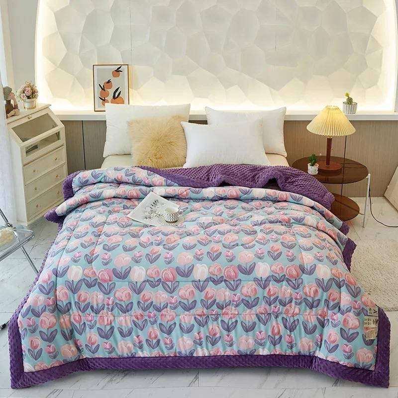 2023 Ny Doudou Rong Quilt Vinter fortykket sovesal for barn Enkel dobbel dynekjerne Dobbeltsidig dobbeltbruk vinterdyne