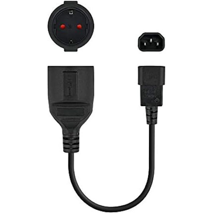 Câble Adaptateur Secteur - NANO CABLE - 10.22.0902 - C14 mâle vers CEE7 femelle - 50 cm - Noir