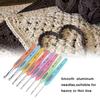 New Aluminium Crochet Hook Knitting Needles Stitches With Colourful Soft Plastic Handle