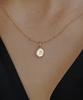 Loveenb [14K Gold] Round Coin Initial Pendant