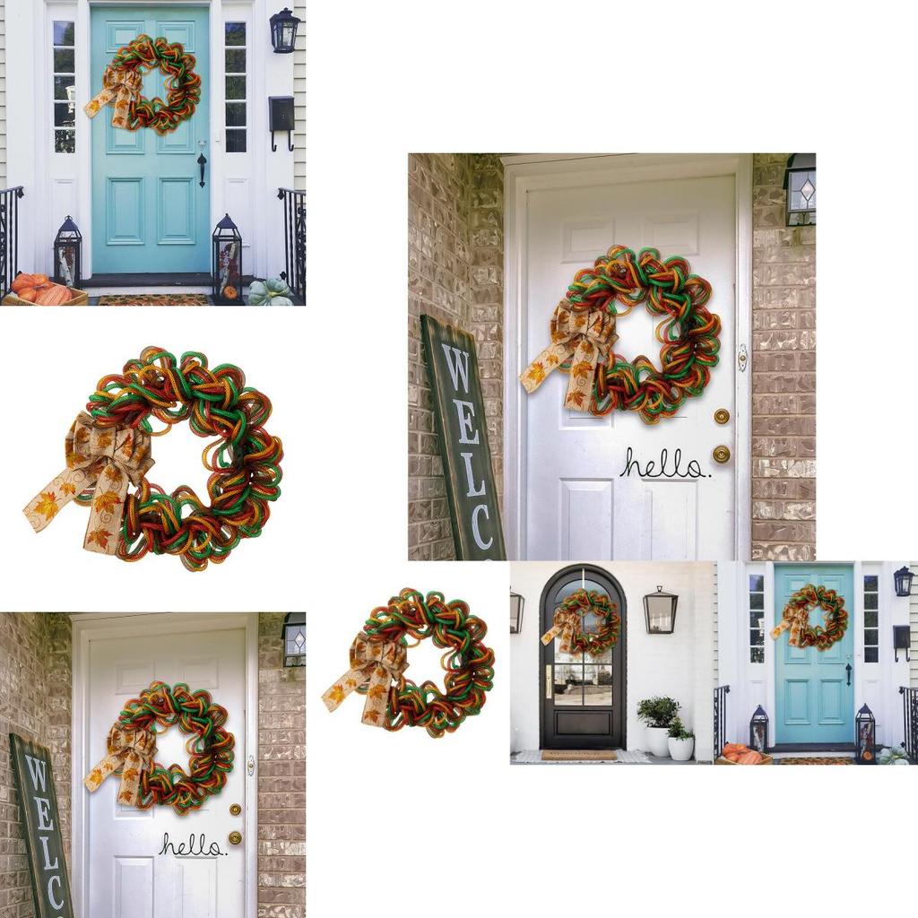Lebhafter Thanksgiving Ahornblatt Schleifendekor Kranz für Heim- und Türdekoration