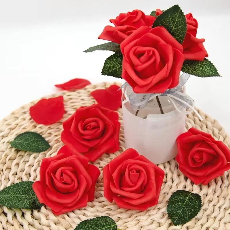 Wholesale Artificial Rose Flowers Foam Fake Flower Wedding Bridal Decoration Valentines Gift Simulation Roses Home Vase Decor