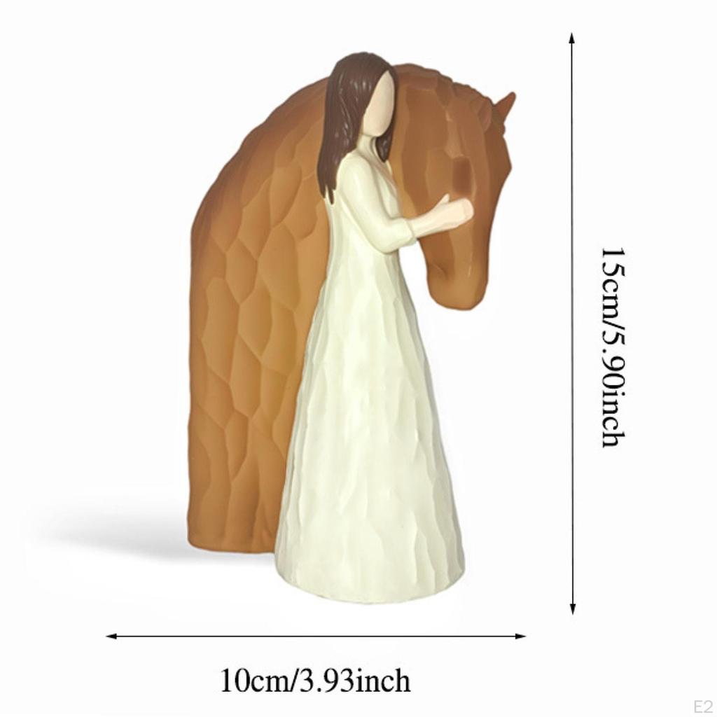 Mädchen und Pferd Figur Geschenk für Mädchen Tischdeko Harzskulptur Schlafzimmer