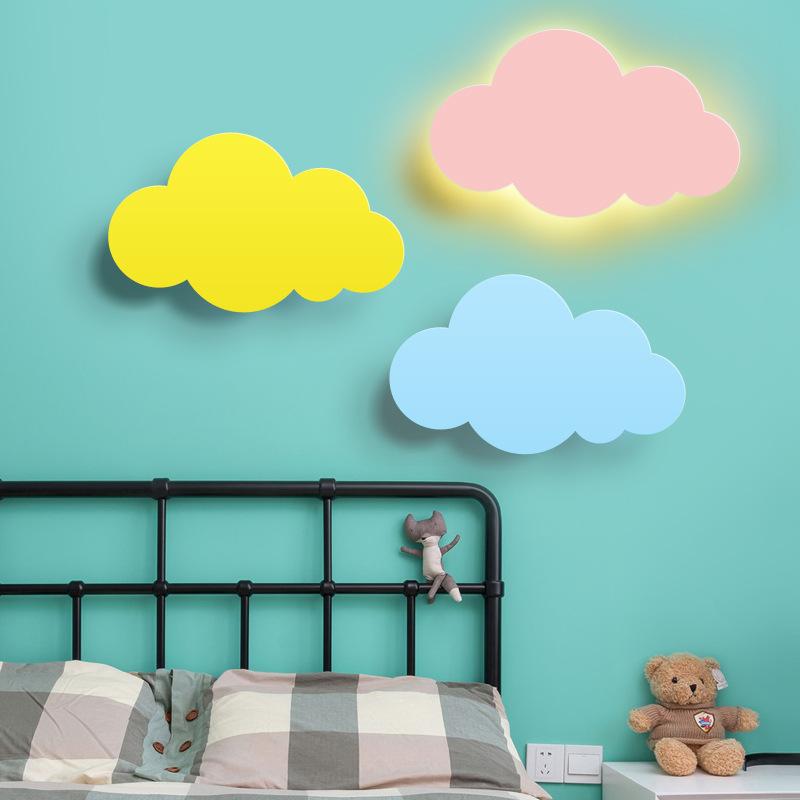 Modern Cloud Wall Lamp Lights White Pink LED Wall Mounted Living Room Girl Children Bedroom Light Decoration   ZM1106