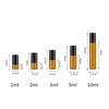 5-50pcs 1ml 2ml 3ml 5ml 10ml Glass Roll On Bottles For Essential Oils Amber Refillable Glass Roller Metal Oil Vials Mini Bottle