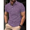 New Summer Patterned Casual and Comfortable Short Sleeved Top with Digital Printed Collar for Men's Polo Shirt
