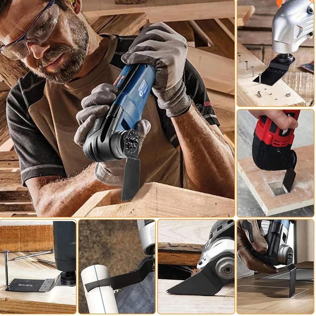 20PCS Multi Tool Blades Oscillating Saw Blade Carbon Steel Saw Blade Renovator Multi Cutter Blade For Wood Plastic Metal Cutting