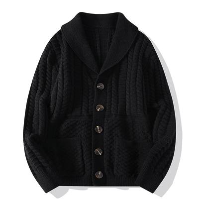Men's Thickened Sweater Cardigan Men's Long Sleeve Cardigan Sweater Jacket Plus Loose Knitted Sweater