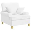 XL Armchair with Cushions White Fabric