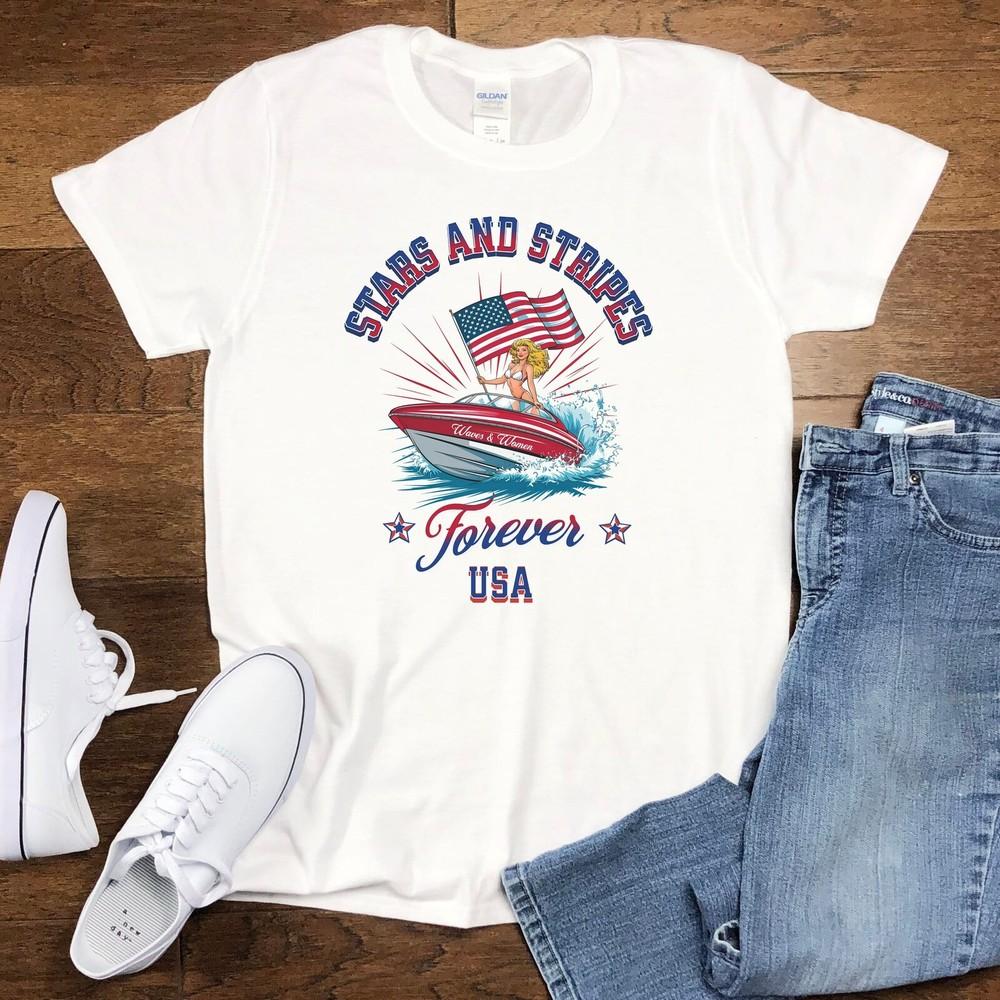 Stars and Stripes Forever Shirt, Freedom Shirt, 4th of July Shirt, God Bless #31 Unisex T-Shirt L